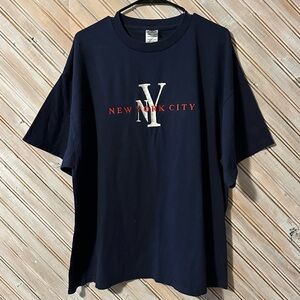 New York City Embroidered Navy Blue T-Shirt Short Sleeve 2XL NY